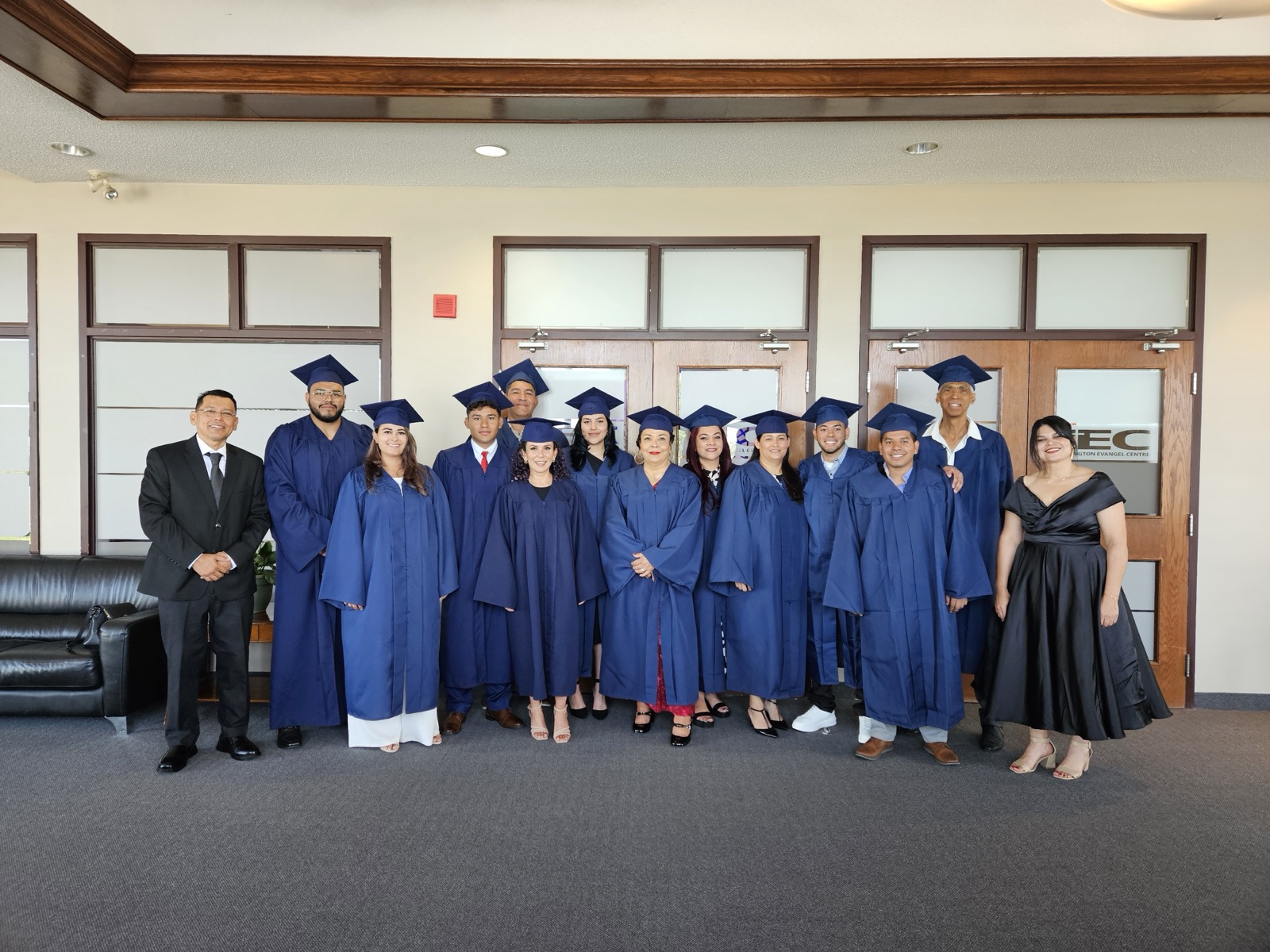 ACADI graduating class with pastors and leaders.