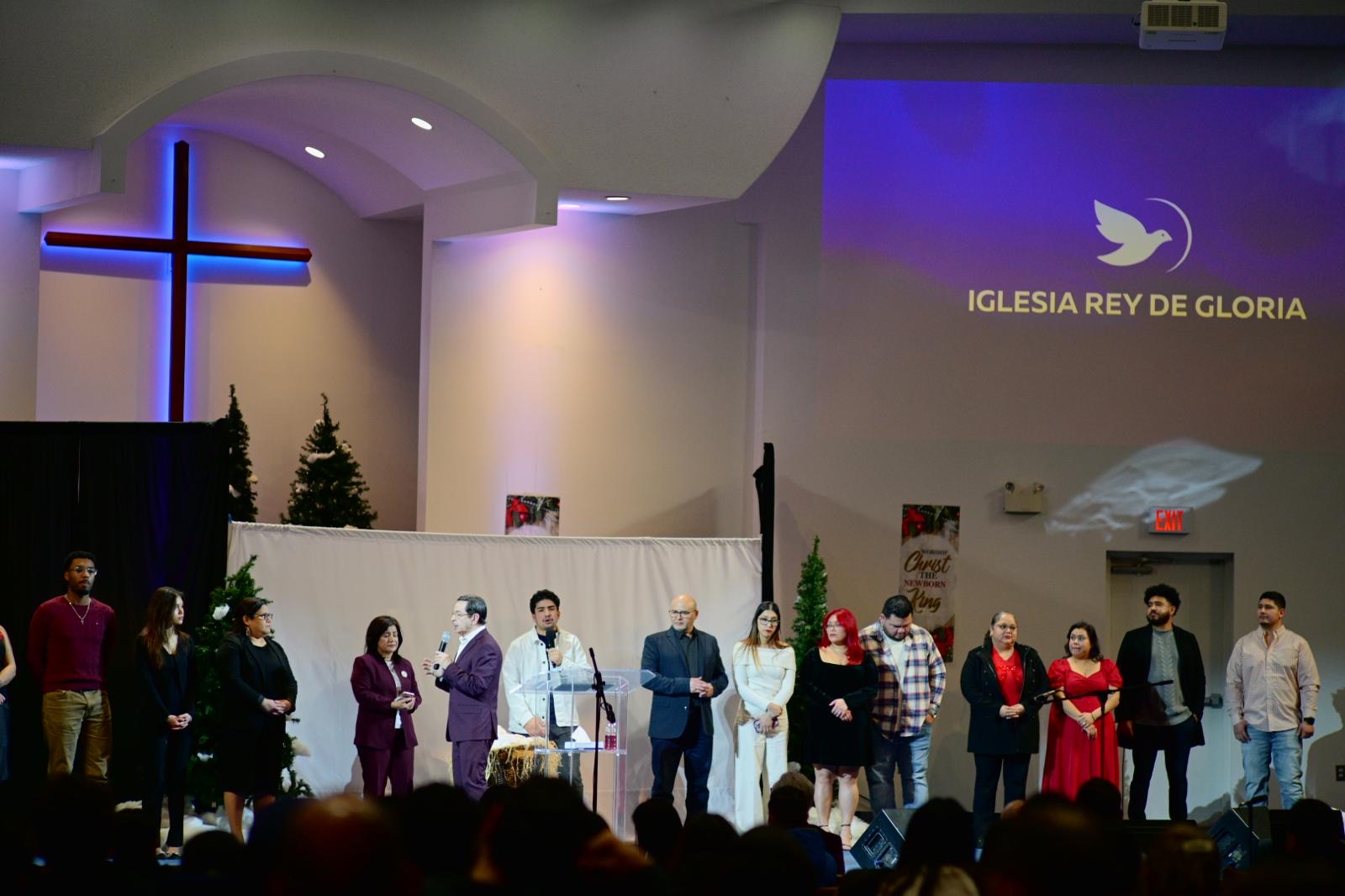 Rey de Gloria church community gathered together in worship